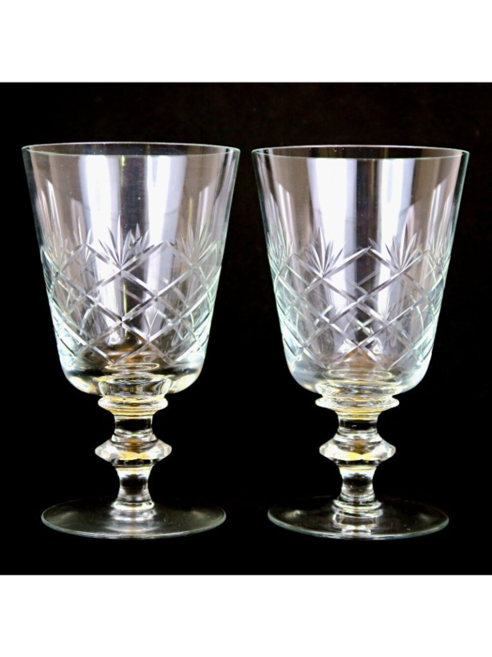 Toscany Fern Water Goblets (Set of 2) -- Mid-Century Blown Glass Drinkware - Picture 2 of 4